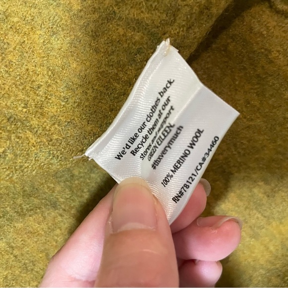 Eileen Fisher Mustard Open Front Cardigan Small Petite Merino Wool Lagenlook - Picture 8 of 9